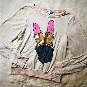WILDFOX White Lipstick Jumper